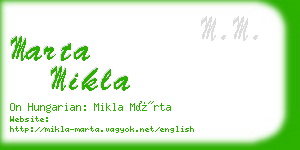 marta mikla business card